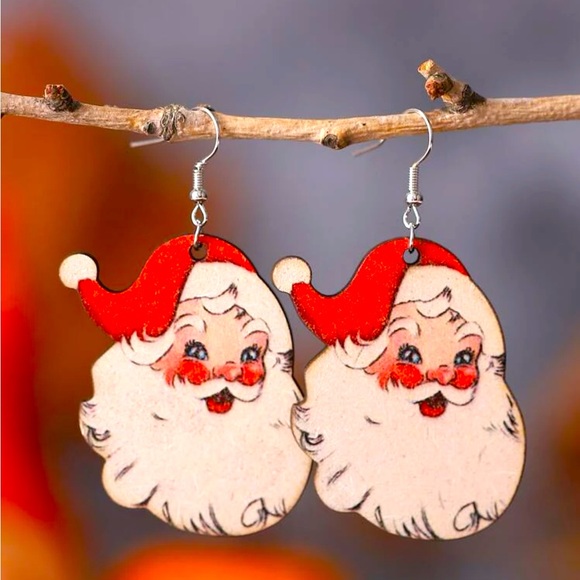 Vintage Style Santa Earrings - Picture 1 of 5